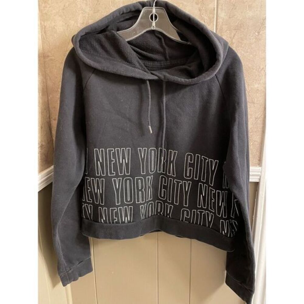 Aeropostale New York City NY‎ Crop Black Hoodie Size Medium (A19)